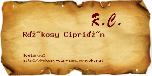 Rákosy Ciprián névjegykártya